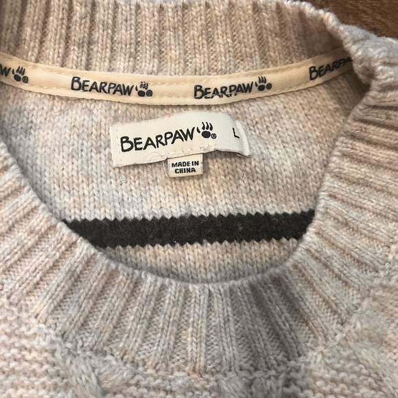 Knit sweater, very comfy worn a few times. Has stain on shoulder - Picture 1 of 3